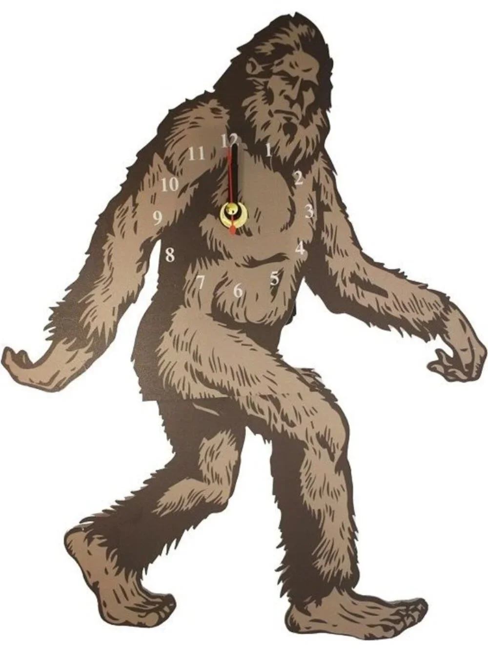 New Big Foot Swinging Legs Wall Clock Sasquatch NIB Forest Home Decor Pendulum